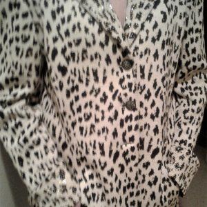 High or low?Pure Lux Gorgeous beaded Leopard St.John Evening jacket,made in CA!